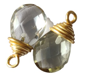 จี้925ทำด้วยมือสีเงินสเตอร์ลิงพร้อมแผ่นชุบทองการตั้งค่าพลอยอเมทิสต์สีเขียวที่น่าตื่นตาตื่นใจสำหรับงานแต่งงาน - Product Image 2