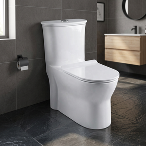 Inodoro de Cerámica de Una Pieza Cuadrado Premium con Sistema de Doble Descarga para Proyectos Residenciales y Villas de Lujo - Product Image 4