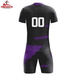 Uniformes de Fútbol Personalizados con Logotipo y Colores a Medida, Antibacterianos, Anti-UV, de Alta Calidad, en Poliéster, Manga Corta, Cuello Redondo - Product Image 4