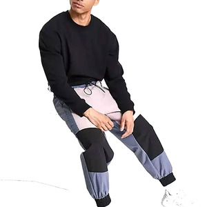 Pantalon de survêtement pour homme à blocs de couleur, taille élastique, cordon de serrage, poches latérales, décontracté, respirant, en polyester et coton, pour l'automne - Product Image 3