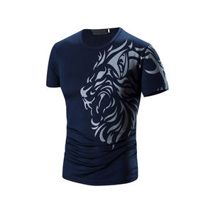 <b>Men's</b> T-Shirts High Quality O-Neck Short Sleeve Quick-Drying Heavy 180 Grams Sublimation Printed Solid Casual Regular Fit - Product Image 3