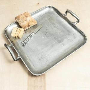 Plateaux décoratifs modernes de luxe en aluminium argenté, forme rectangulaire, écologiques, pour servir des collations, des frites, dans les cafés et les restaurants - Product Image 6