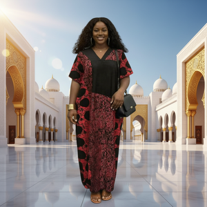 Nouvelle Collection 2026 – Robe Kanga Ethnique Décontractée pour Femme, Style Africain Estival, Imprimée, en Polyester Infroissable, avec Dentelle - Product Image 5
