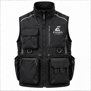 Chaleco de Trabajo para Hombre EXORO, Cuello Camisero, Cierre de Cremallera, Múltiples Bolsillos, Impermeable, Transpirable, Ligero, Poliéster, Verano - Product Image 3