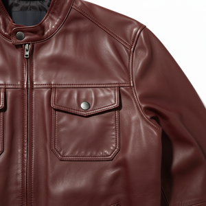 Factory Direct Sale Burgandy Color <b>Men</b> Leather <b>Jacket</b> <b>Light</b> Weight <b>Men</b> Leather <b>Jacket</b> Plus Size Leather <b>Jacket</b> - Product Image 2