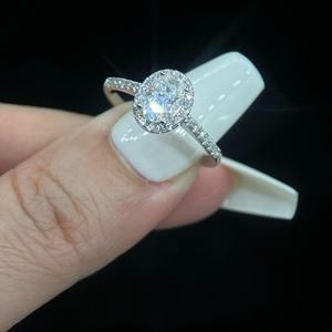 Oval Cut VVS Moissanite <b>Ring</b> 925 Sterling <b>Silver</b> Elegant Engagement Wedding Jewelry Classic <b>Statement</b> <b>Ring</b> For Women Luxury Gift - Product Image 1