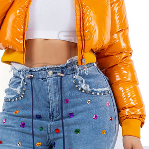 Women's Puffer <b>Jackets</b> Newest Styles Custom <b>Zip</b>-<b>Up</b> Quilted Puffer <b>Jackets</b> Women's Bubble Crop <b>Jackets</b> - Product Image 2
