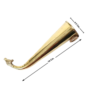Corne traditionnelle Gaumukh Shringi pour la prière hindoue, instrument de culte pour le culte de Shiva, rituel de prière au temple, décoration religieuse, espace spirituel à domicile - Product Image 4