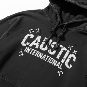 เสื้อฮู้ดซิปฟลีซหนานุ่มแบบดิสเทรส ล้างสีแบบแอซิดวอช ทรงโอเวอร์ไซส์สำหรับผู้ชาย พิมพ์ลาย DTG สกรีนลายวินเทจ สตรีทแวร์ เสื้อซิป - Product Image 2