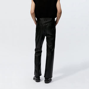 กางเกงหนังผู้ชายทรงสลิมฟิต คุณภาพสูง หนังแท้ กางเกงหนังแกะ ราคาดีที่สุด รับผลิตแบบ OEM - Product Image 5