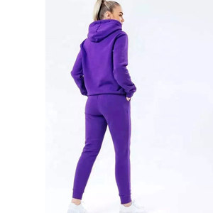 Ensemble de survêtement pour femme en molleton 100% coton, personnalisable OEM, poids lourd, couleur unie, 2 pièces, pour l'hiver - Product Image 6