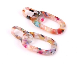 Resin Earrings with Turquoise Design and Cascading Fringe Unique Jewelry <b>Gift</b> - Product Image 3