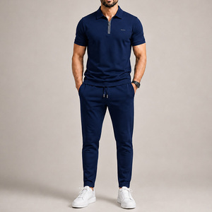 Conjunto Deportivo de Verano de Alta Calidad con Estampado Personalizado, Secado Rápido, Transpirable, Ligero, con Cierre de Cremallera, Pantalones Jogger y Polo de 2 Piezas - Product Image 4