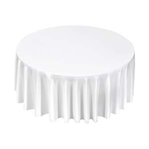 Nappes en tissu polyester blanc, lot de 10, diamètre 132 pouces, résistantes aux taches et aux plis, lavables en machine, pour mariages - Product Image 1