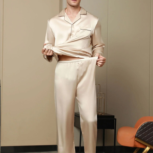 Conjunto de Pijama de Invierno de Seda y Satén para Hombre, Fabricación Profesional, Ropa de Dormir Suave y Casual, Tejido Transpirable - Product Image 3