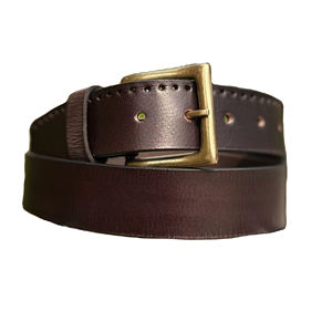 Ceinture en cuir classique pour homme, faite à la main, avec un design brodé et une boucle en fer de style western, largeur 3,5 cm, longueur 120 cm - Product Image 1