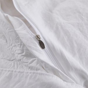 Juego de 3 piezas de funda de edredón con volantes de lino y poliéster de 200 hilos para sillón, con 2 fundas de almohada, disponible en tamaños King, Super King y Twin para bodas - Product Image 5