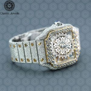 Montre pour homme Charm Jewells en acier inoxydable, boîtier de 40 mm, accents de diamants, analogique, luxe, mode, mouvement mécanique, date automatique, fonction push - Product Image 6