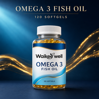 Gélules d'huile de poisson oméga-3 sauvage - Sans mercure et sans reflux - Supplément EPA DHA pour le confort articulaire et la vitalité générale