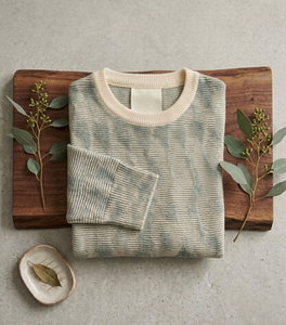 Camiseta de manga larga con cuello redondo y canalé de algodón premium para hombre – Ropa informal suave y cómoda - Product Image 1