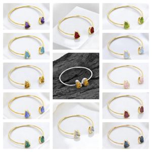 Bracelet en diamant brut Herkimer naturel |   Bracelet manchette ajustable en argent 925, empilable, bijoux pour femmes - Product Image 2