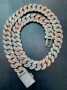 Collar de Cadena Cubana con Diamantes Cultivados en Laboratorio, Grueso, para Hombre, Chapado en Oro Sólido de 18K, Certificado IGI, Joyería de Lujo, Exportador Indio - Product Image 3