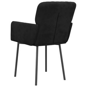 Ensemble de 2 chaises de salle à manger en velours noir 100% polyester avec structure en contreplaqué métallique, élégant ensemble de chaises de salle à manger en velours noir - Product Image 6