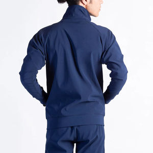 ชุดวอร์มกีฬากลางแจ้งคุณภาพสูงสำหรับผู้ชาย ชุดออกกำลังกายวิ่งฟิตเนสแบบสองชิ้น กางเกงขายาวและเสื้อแจ็คเก็ต พร้อมโลโก้สั่งทำได้ - Product Image 6