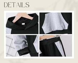 ชุดฮู้ดดี้และกางเกงวอร์มเด็ก ชุดวอร์มเด็กฤดูหนาว ผ้าฟลีซอุ่นๆ ชุดลำลองเด็กชายเด็กหญิง ชุดกีฬา - Product Image 6