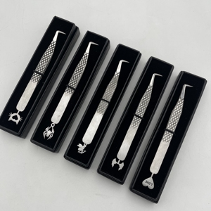 Private Label Professional Stainless Steel Eyelash Tweezers Gold Silver Cosmetic <b>Tools</b> Volume Eyelashes Extension Durable Fine - Product Image 1