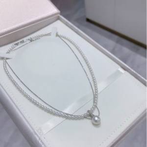 Collier en argent S925 avec pendentif en forme de gourde et perle d'eau douce naturelle à forte luminosité, luxe simple, mode de niche - Product Image 5