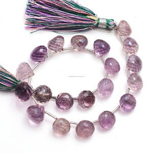 Cuentas de piedras preciosas con forma de cebolla facetada de amatista púrpura de alta calidad, increíbles naturales para hacer fabulosos pendientes de pulsera de joyería - Product Image 1