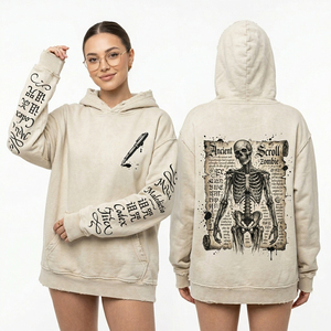 Sweat à capuche zippé bleu ardoise pour femme, effet vieilli, lavage vintage, motif artistique sur le thème de la santé mentale, fabricant de vêtements personnalisés - Product Image 6