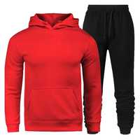 Ensemble de survêtement unisexe personnalisable, très vendu, à manches longues, décontracté, avec sweat à capuche et pantalon, poches latérales, 100% coton
