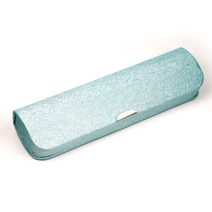 Étui à lunettes en cuir PU brossé personnalisé avec rabat - Product Image 2