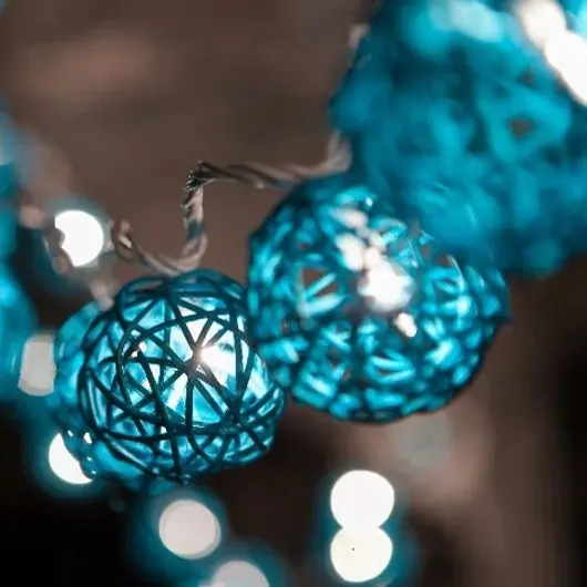 HOLIDAY LIGHTING led light blue rattan ball string lights fairy christmas decorations wedding supplies event trending products