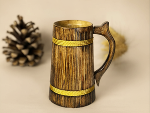 Viking Style <b>Wooden</b> Beer Mug Custom Size Eco Friendly Handgrip <b>Tankard</b> FAIZA CRAFT CE Certified Microwave Safe for Home Bar - Product Image 6