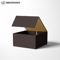 Emballage en papier de luxe personnalisé boîte-cadeau d'expédition à fermeture magnétique noir blanc
