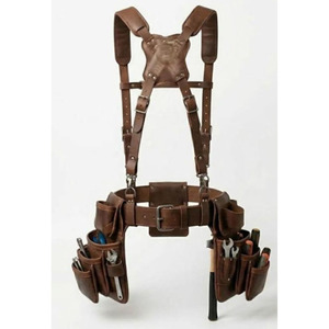 Bolsas de Herramientas Duraderas de Cuero Vacuno Genuino con Hebilla Automática de Aleación Segura, Impermeables y Multifuncionales con Compartimentos de Almacenamiento - Product Image 1