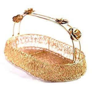Cesta de regalo metálica para presentación, cesta para guardar frutas y pan, cesta de regalo para exhibición de regalos - Product Image 4
