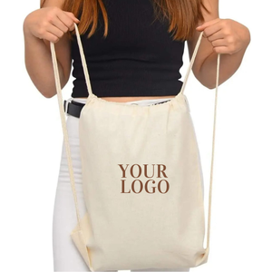 Large capacity <b>backpack</b> made of 100% cotton with custom design for gym, yoga classes and sports clubs - Product Image 3