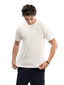 T-shirt uni blanc pour homme ELYSIAN INDUSTRIES, 100% coton, doux, manches courtes, col rond, coupe classique, vêtements décontractés, jersey tricoté 180g - Product Image 4