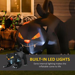 Gatto Nero Gonfiabile di Halloween da 1,9 m, Impermeabile, con LED per Esterni, in PVC e Tessuto Oxford - Product Image 5