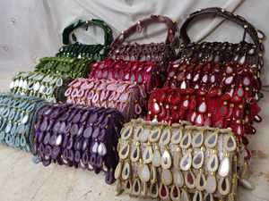 Luxury High Quality Classic Fashion Handmade Suede Beaded <b>Mirror</b> Embellished Lightweight Shoulder Bag for Women - Product Image 1