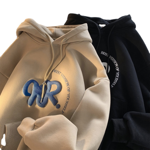 Survêtement deux pièces à capuche surdimensionné pour femme en coton de qualité supérieure Tissu doux Vêtements de détente confortables Coupe décontractée Élégant - Product Image 3