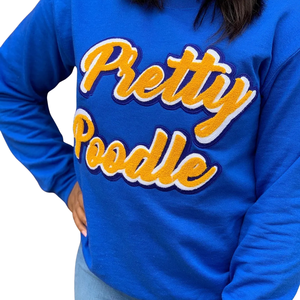เสื้อสเวตเชิ้ต Pretty Poodle สีฟ้า ไซส์ยูนิเซ็กส์ เสื้อสวมหัวลำลองสำหรับผู้หญิง คอกลม ผ้าฟลีซ แฟชั่นลายกราฟิก เสื้อผ้าสำหรับฤดูหนาวที่อบอุ่น - Product Image 6