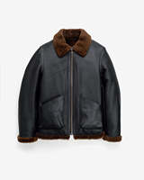 Veste d'aviateur en cuir véritable pour homme de qualité supérieure avec doublure en fausse fourrure, fermeture éclair, style motard d'hiver