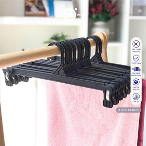 SB TECH Lot de 10 cintres en plastique PP de 25 cm avec grandes pinces, sans coussinets en caoutchouc, maintien robuste, gain de place, écologiques, antidérapants - Product Image 4