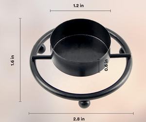 Support de bougie de piédestal de couleur noire support de photophore de style moderne support de lampe de thé décoratif de table disponible pour Noël - Product Image 2