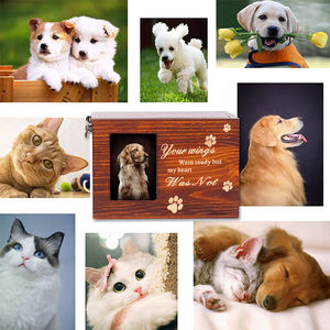 Wood Pet <b>Ashes</b> Urn Rectangle Cremation Keepsake <b>Box</b> with Photo Frame <b>for</b> Dogs and Cats - Product Image 4